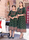 Ridhi Shidhi By Hirwa Daughter Printed Anarkali Kurti Collection
